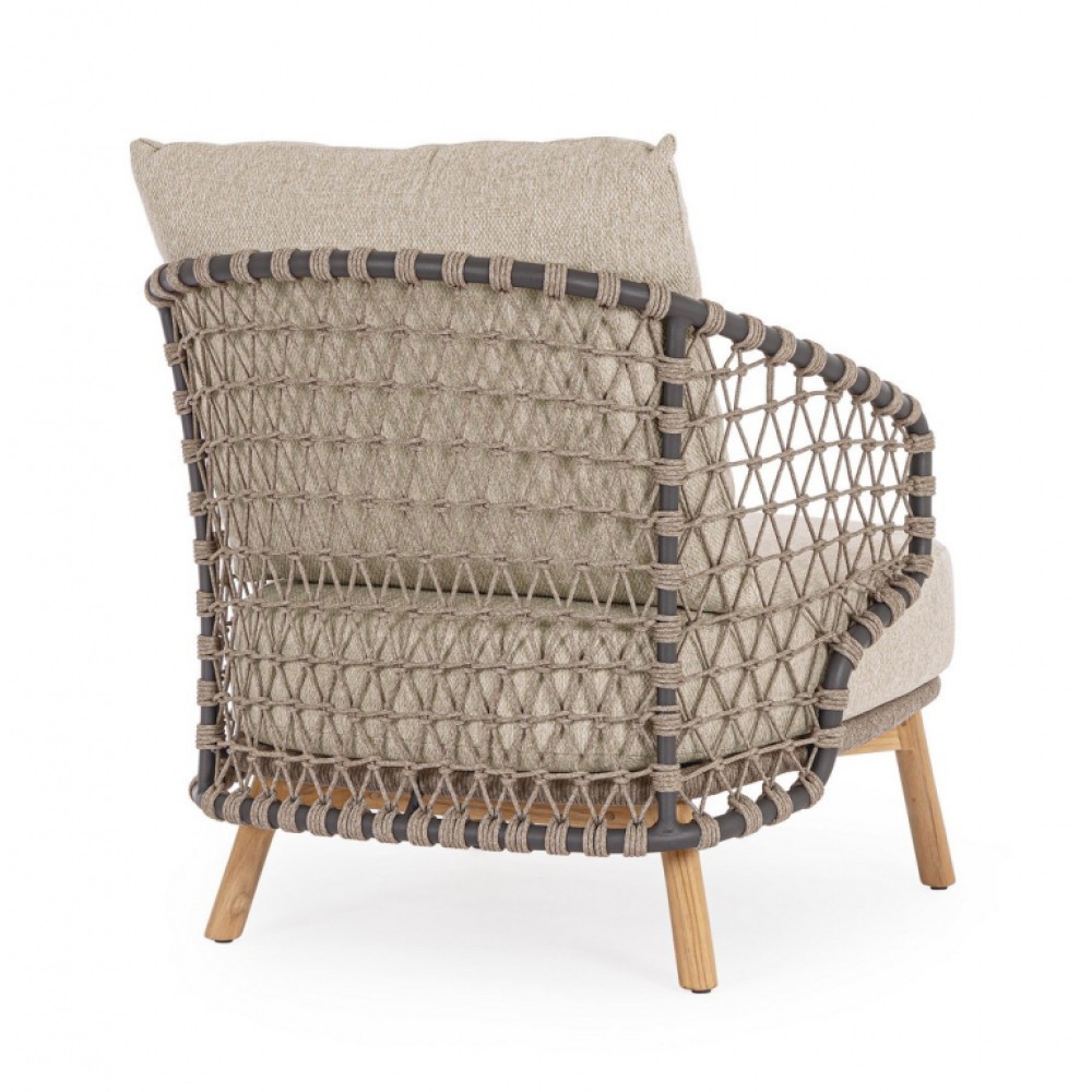Лаунж-кресло плетеное с подушками Eularia 0660645 Лаунж-кресло плетеное с подушками Eularia 0660645