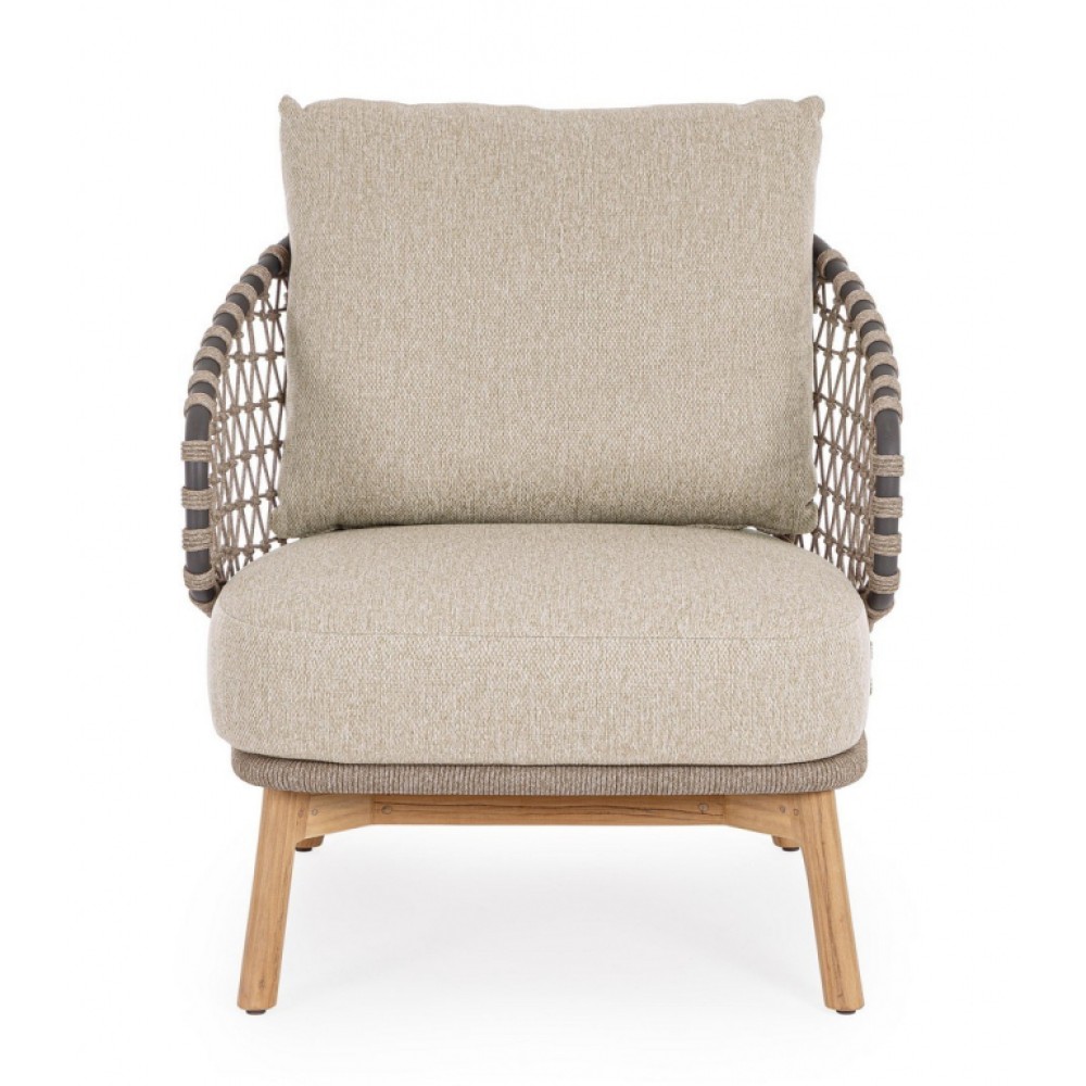 Лаунж-кресло плетеное с подушками Eularia 0660645 Лаунж-кресло плетеное с подушками Eularia 0660645