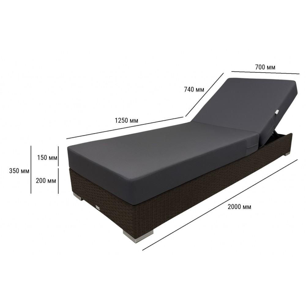 Шезлонг-лежак плетеный с матрасом Mantera RH/MANTERA/BRLUX/164 Шезлонг-лежак плетеный с матрасом Mantera RH/MANTERA/BRLUX/164