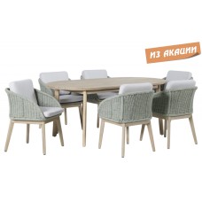 Комплект обеденной деревянной мебели на 6 персон Madrague TAG/MADRAGUE/DINNER6