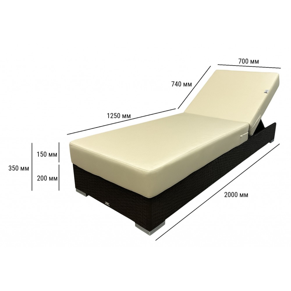 Шезлонг-лежак плетеный с матрасом Mantera RH/MANTERA/BRLUX/115 Шезлонг-лежак плетеный с матрасом Mantera RH/MANTERA/BRLUX/115