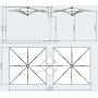 Зонт профессиональный двухкупольный 2.9х6.3 м Galaxia Dual T Timber 091/C3060DTLA1N