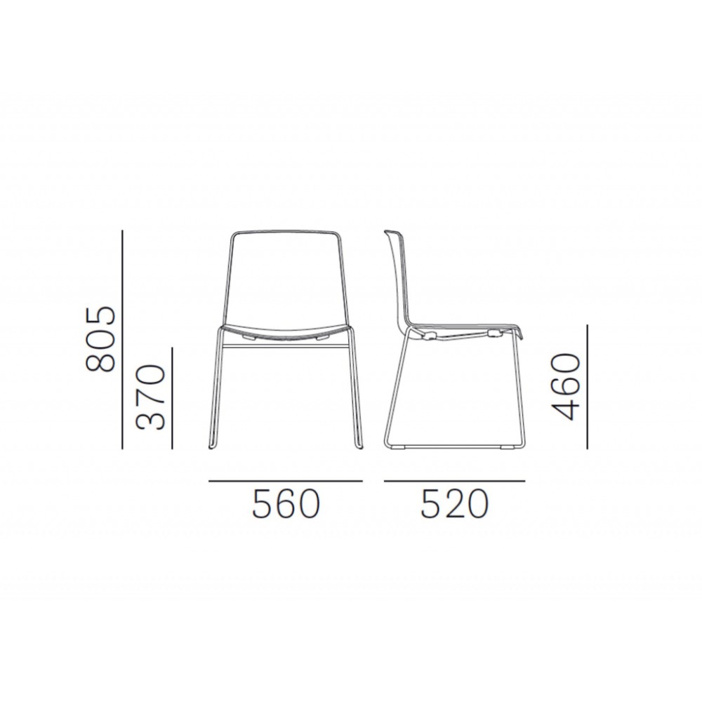 Стул пластиковый на полозьях Tweet 015/894/NE-BI-VE Стул пластиковый на полозьях Tweet 015/894/NE-BI-VE