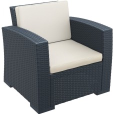 Кресло пластиковое плетеное с подушками Monaco Lounge 234/831-4867/П2