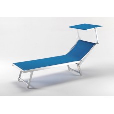 Пляжный шезлонг с козырьком и матрасом  AG/W0001-9P/blue