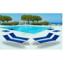 Пляжный шезлонг с козырьком и матрасом  AG/W0001-9P/blue
