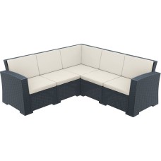 Диван пластиковый плетеный угловой с подушками Monaco Lounge Corner 234/834-4959/П2