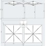Зонт профессиональный двухкупольный 2.9х6 м Galaxia Dual V Timber 091/C3060DVLA1N