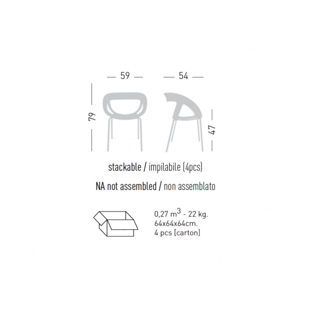 Кресло пластиковое Moema 69 GAB/69.52/NA Кресло пластиковое Moema 69 GAB/69.52/NA