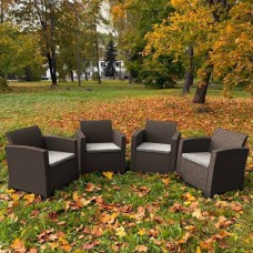 Комплект из 4-х кресел LANA в коричневом цвете