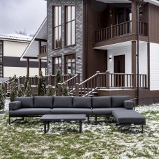 Лаунж-зона GISELLE с угловым диваном из алюминия