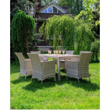 AMELIA обеденный комплект бежевого цвета на 6 персон