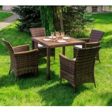 AMELIA обеденный комплект коричневого цвета на 4 персоны