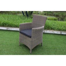 YH-C1001A Кресло обеденное плетеное с подушкой SAINT-MARTIN (СЕН-МАРТЕН), серо-коричневый меланж