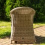 YH-C1190W Кресло обеденное плетеное с подушкой GREVES (ГРЕВЕ) из искусственного ротанга, бежевый меланж