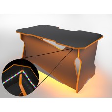 Игровой компьютерный стол RVG с подсветкой Черный/Оранжевый 100