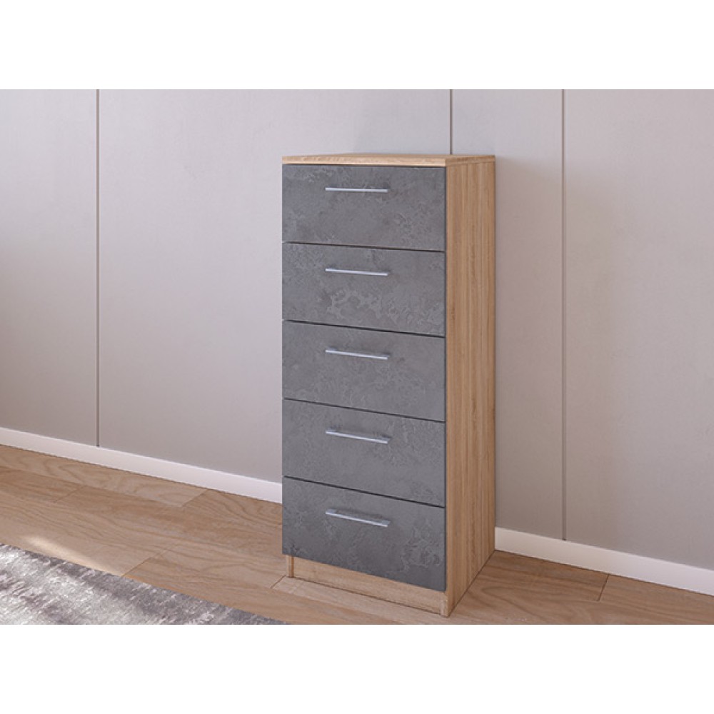 Комод 02/23 45х40х110 Сонома/Железный Камень Комод 02/23 45х40х110 Сонома/Железный Камень