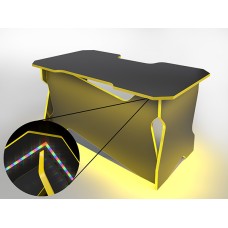Игровой компьютерный стол RVG с подсветкой Черный/Желтый 160