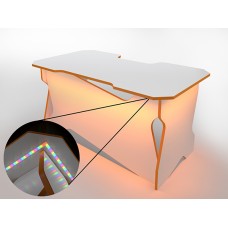 Игровой компьютерный стол RVG с подсветкой Белый/Оранжевый 100