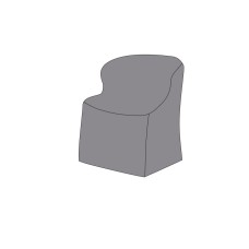 Чехол на стул малый, цвет серый 60×60×78 (60) см