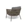 "Комо" кресло плетеное из роупа, каркас алюминий бежево-серый (RAL7006) муар, роуп серо-коричневый 23мм, ткань темно-серая 027