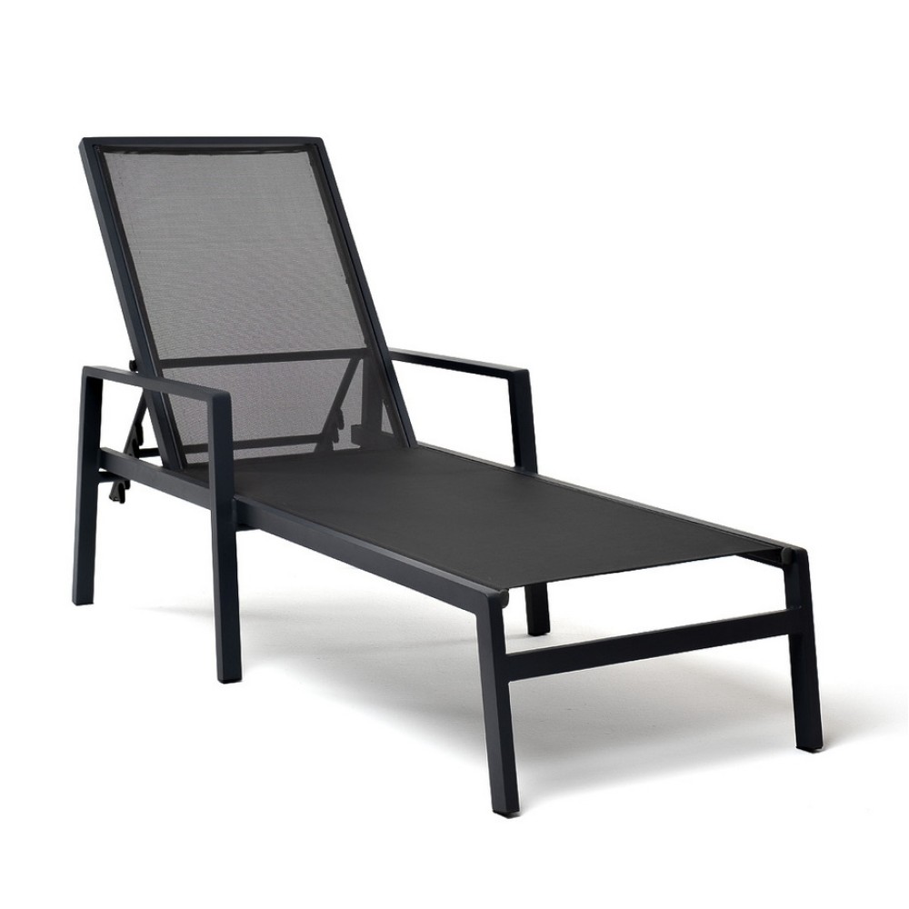 "Парма" шезлонг из алюминия темно-серый (RAL7024) муар, ткань текстилен серая "Парма" шезлонг из алюминия темно-серый (RAL7024) муар, ткань текстилен серая