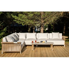 "Мальдивы" трансформирующаяся лаунж-зона из искусственного ротанга, цвет соломенный