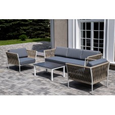  "Касабланка" лаунж-зона плетеная из роупа 5-местная, цвет серый KASS3C2T-4-SET gray