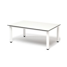  "Канны" журнальный столик из HPL 95х60, H40, каркас светло-серый (RAL 7035), цвет столешницы "молочный" RC013-95-60-R7035-4sis