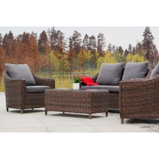  "Кон Панна" лаунж-зона из искусственного ротанга, цвет коричневый KPS2C2TJ-4-SET brown