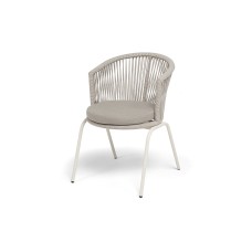  "Люксембург" стул плетеный из роупа, каркас из стали (RAL1013) муар, роуп бежевый круглый, ткань бежевая 15052 LUK-CH-st001 RAL1013 Mua beige(beige15052)