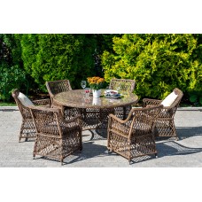  "Эспрессо–150 L" обеденная группа плетеная, цвет коричневый ECL6T-7-SET brown