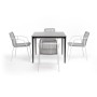 "Малага" обеденная группа на 4 персоны со стульями "Тунис", каркас белый, роуп светло-серый "Малага" обеденная группа на 4 персоны со стульями "Тунис", каркас белый, роуп светло-серый
