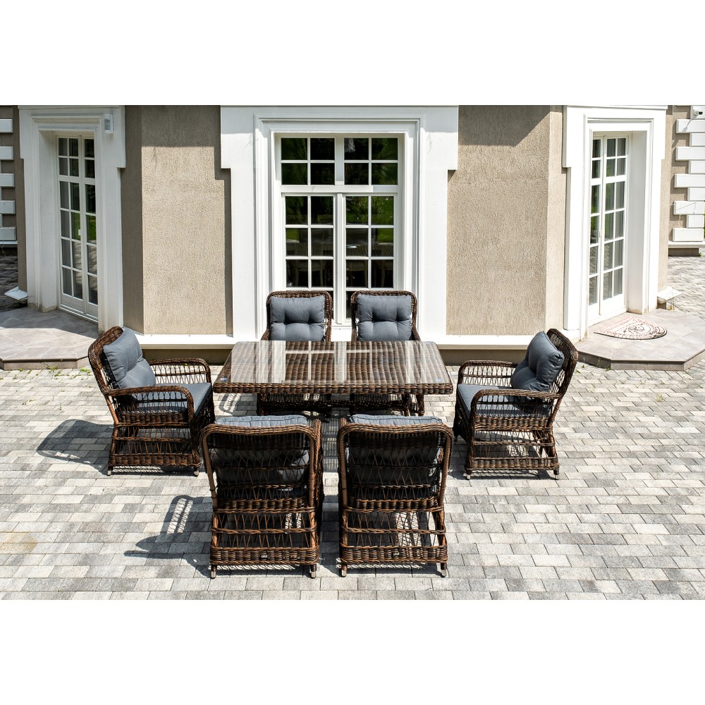 "Цесена" обеденная группа плетеная из искусственного ротанга, цвет коричневый "Цесена" обеденная группа плетеная из искусственного ротанга, цвет коричневый