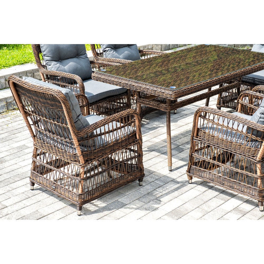 "Цесена" обеденная группа плетеная из искусственного ротанга, цвет коричневый "Цесена" обеденная группа плетеная из искусственного ротанга, цвет коричневый