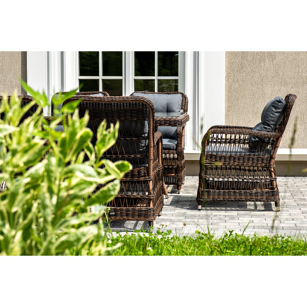 "Цесена" обеденная группа плетеная из искусственного ротанга, цвет коричневый "Цесена" обеденная группа плетеная из искусственного ротанга, цвет коричневый