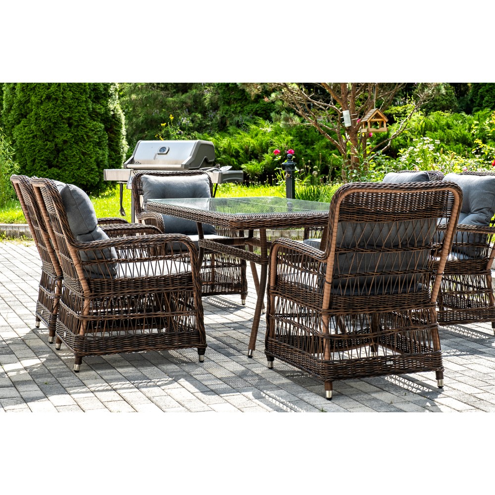 "Цесена" обеденная группа плетеная из искусственного ротанга, цвет коричневый "Цесена" обеденная группа плетеная из искусственного ротанга, цвет коричневый