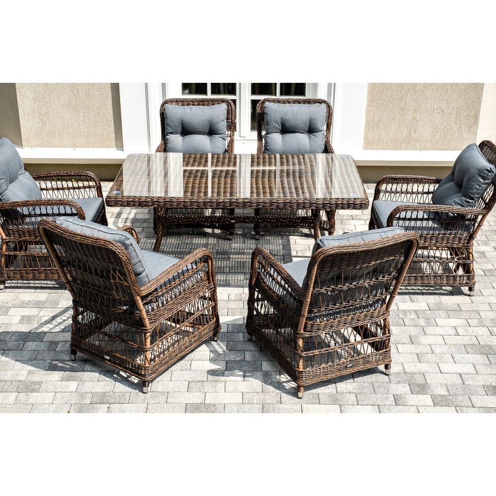 "Цесена" обеденная группа плетеная из искусственного ротанга, цвет коричневый "Цесена" обеденная группа плетеная из искусственного ротанга, цвет коричневый