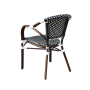"Кабри" плетеный стул из искусственного ротанга, цвет черно-белый