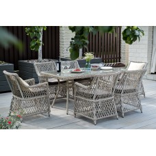  "Латте" обеденная группа плетеная, цвет бежевый LC6T-7-SET beige