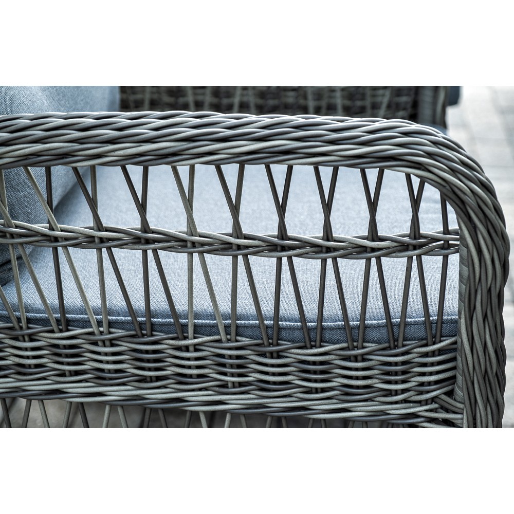 "Цесена" обеденная группа плетеная из искусственного ротанга, цвет графит "Цесена" обеденная группа плетеная из искусственного ротанга, цвет графит