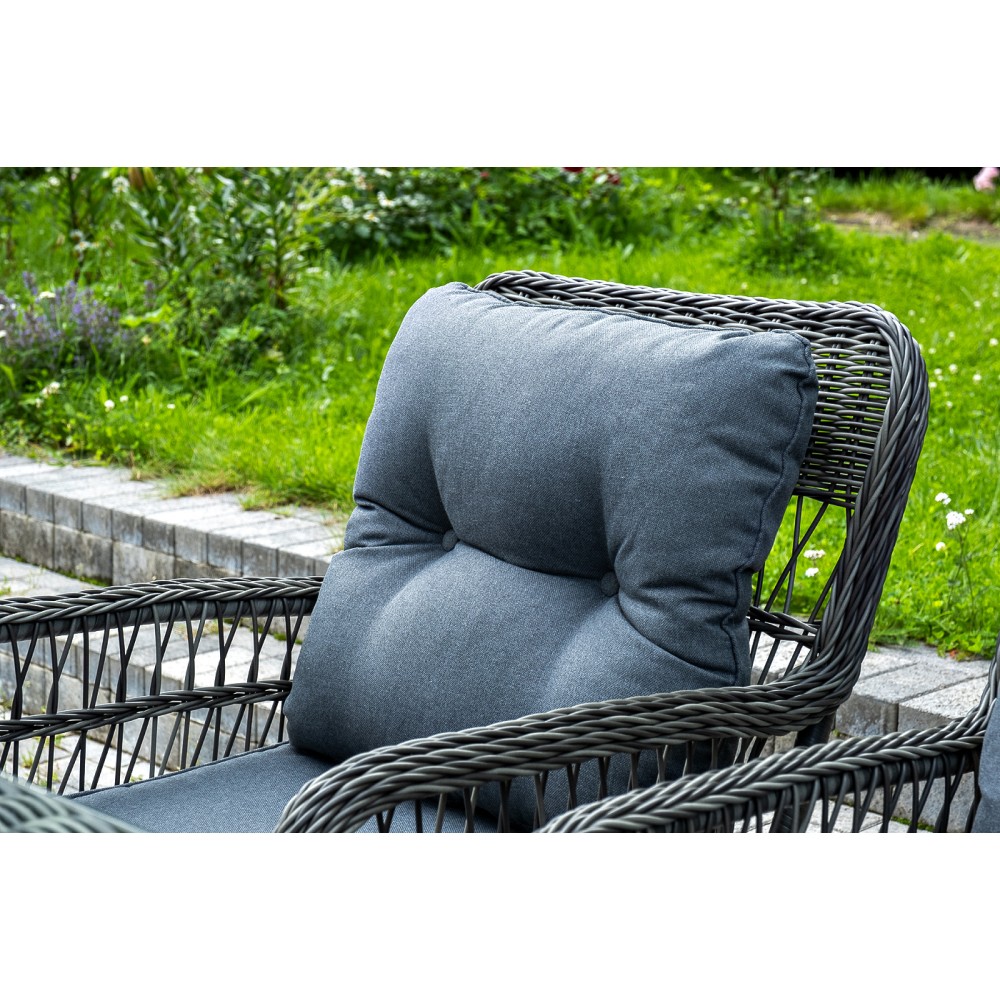 "Цесена" обеденная группа плетеная из искусственного ротанга, цвет графит "Цесена" обеденная группа плетеная из искусственного ротанга, цвет графит