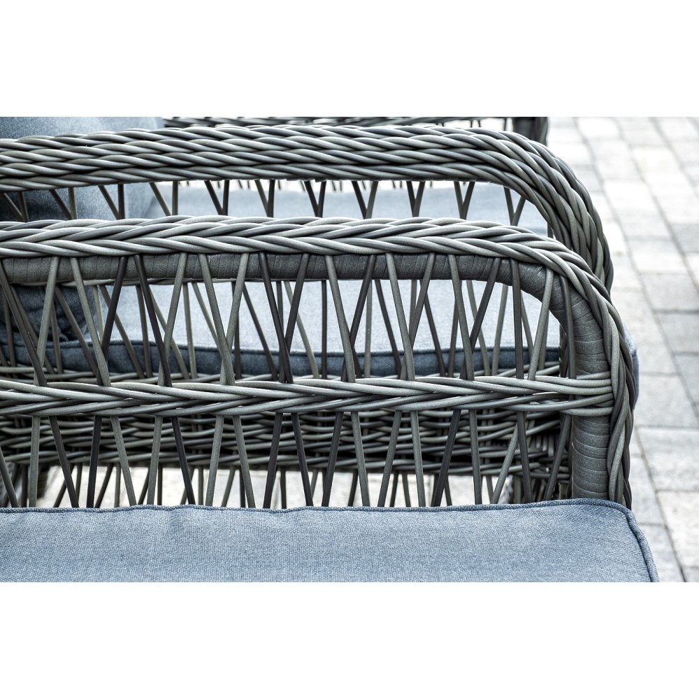 "Цесена" обеденная группа плетеная из искусственного ротанга, цвет графит "Цесена" обеденная группа плетеная из искусственного ротанга, цвет графит