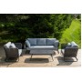 "Багамы" лаунж-зона 5-местная плетеная из роупа (веревки), каркас алюминиевый темно-серый, роуп серый