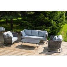  "Багамы" лаунж-зона 5-местная плетеная из роупа (веревки), каркас алюминиевый темно-серый, роуп серый BAGS3C2TJ-4-SET grey