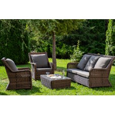  "Гляссе" лаунж-зона из искусственного ротанга, цвет коричневый GS3C2T-4-SET brown