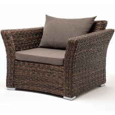 "Капучино" кресло из искусственного ротанга (гиацинт), цвет коричневый