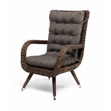  "Толедо" кресло плетеное с подушками, цвет коричневый YH-C1910W brown
