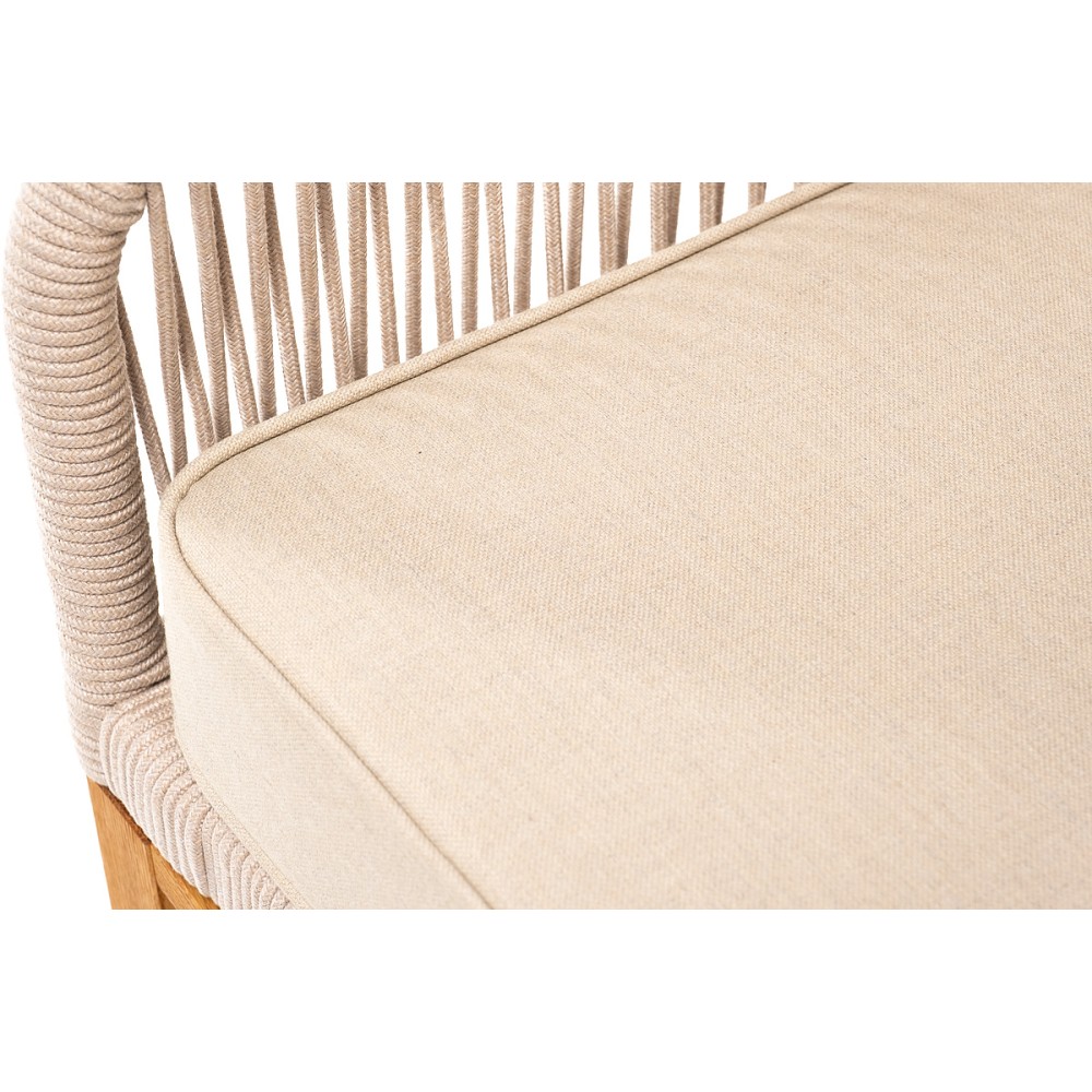 "Канны" кресло плетеное из роупа, основание дуб, роуп бежевый круглый, ткань бежевая 15052 "Канны" кресло плетеное из роупа, основание дуб, роуп бежевый круглый, ткань бежевая 15052