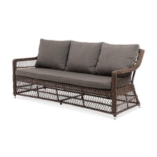 "Гранд Латте" диван трехместный из искусственного ротанга, цвет коричневый